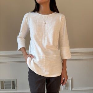 3/4 Sleeve White Top